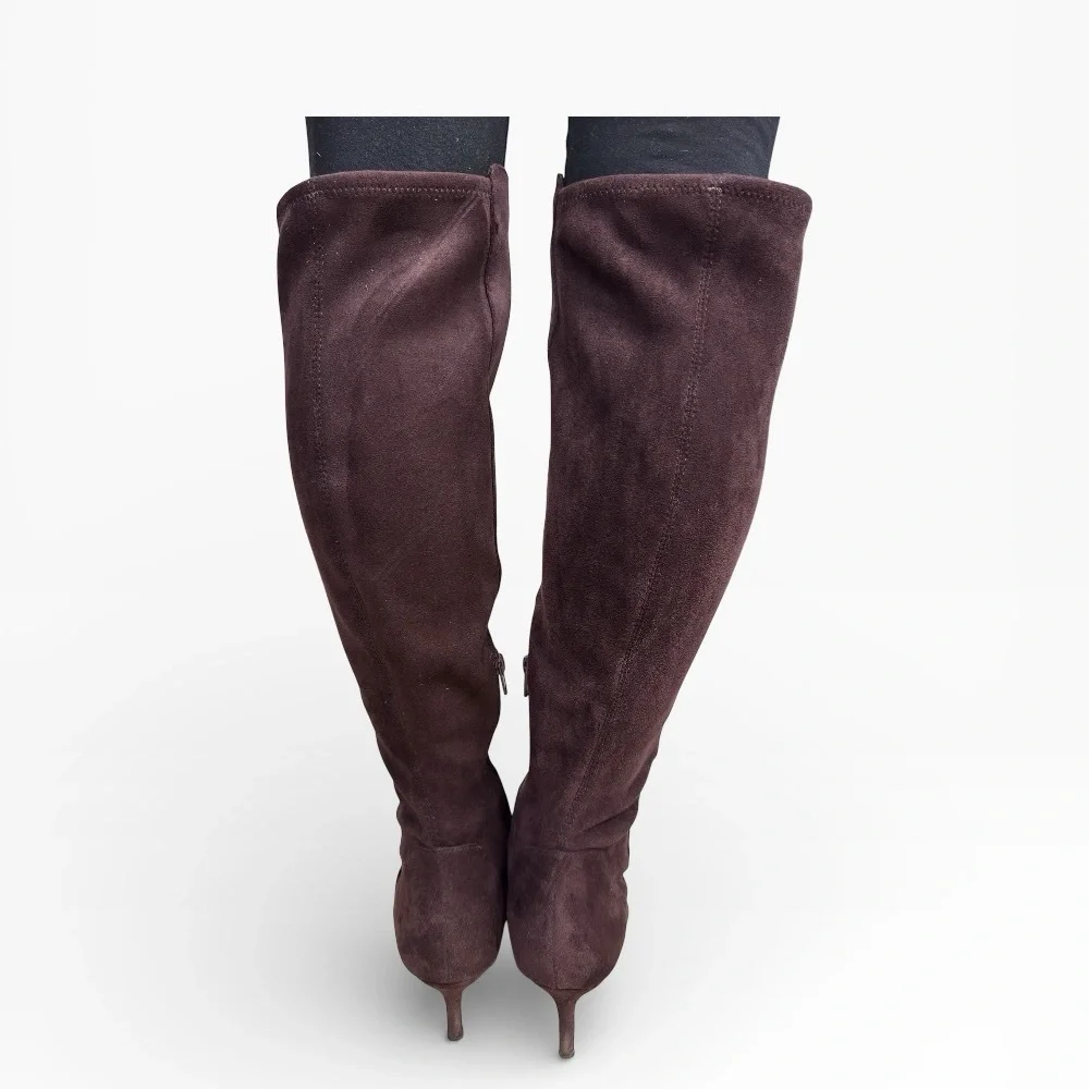 Charles by Charles David Atypical OTK Boots Mocha Brown Suede Size US 7.5 Women